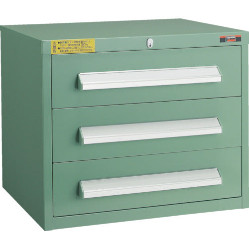 TRUSCO WLVR型キャビネット 500X412XH420 引出3段 緑