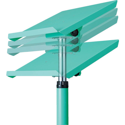 TRUSCO ワークサポートスタンド ロック機構付昇降型 キャスター付 ヤンググリーン色