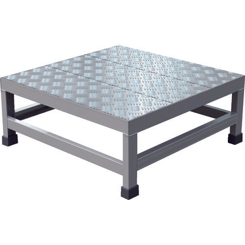 TRUSCO アルミ製溶接一体構造型作業台 縞板タイプ 一段(完成品) W600×D600×H250