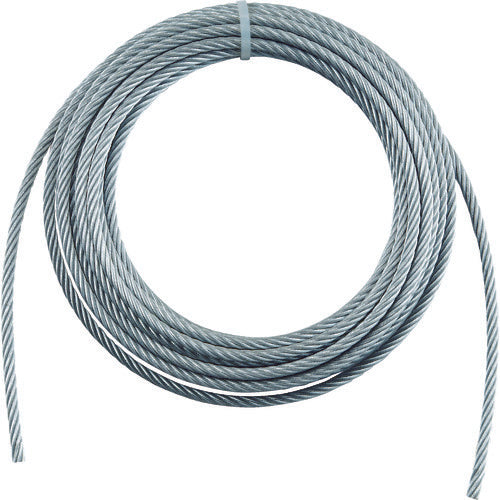 TRUSCO 手動ウインチ用ワイヤーΦ5X20m用(切りっ放し)