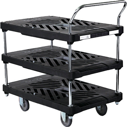 ダンディ プラスチック台車 ダンディXシリーズ タイプXA 3段テーブル片ハンドル式 W935×D605