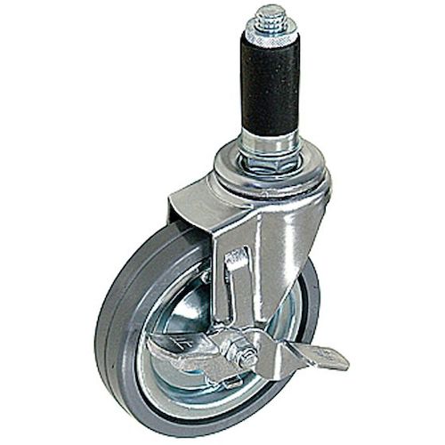 yazaki パイプキャスター 車輪径Φ100 自在車 ゴム車輪 ストッパー付 YGR−100S