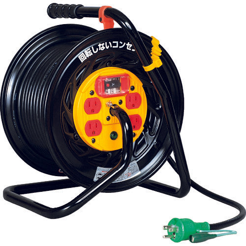 NICHIDO 電工ドラム マジックリール 過負荷漏電保護兼用ブレーカ付 30m