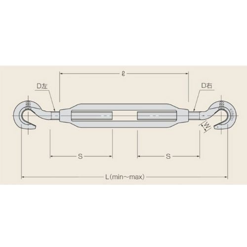 コンドーテック 枠式ターンバックル(両ハッカー)ユニクロメッキ