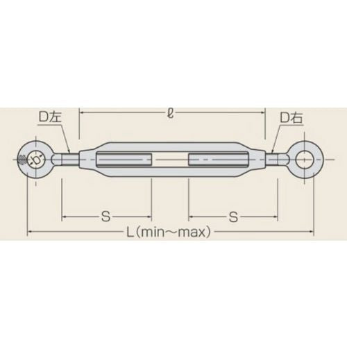コンドーテック 枠式ターンバックル(両オーフ)ユニクロメッキ