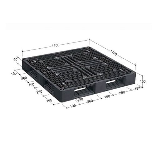 日本プラパレット プラスチックパレット(片面四方差し)11型 13.3kg【送料無料】