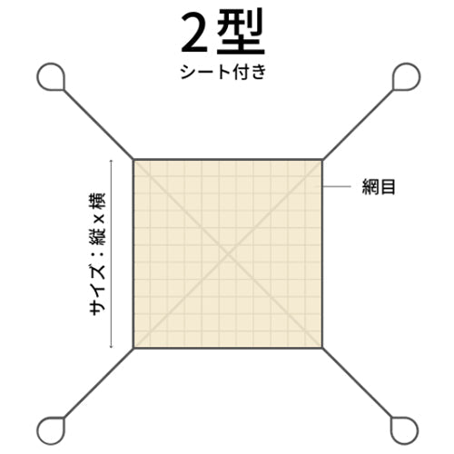 コンドーテック ワイヤーモッコ2型(4点吊り)シート付