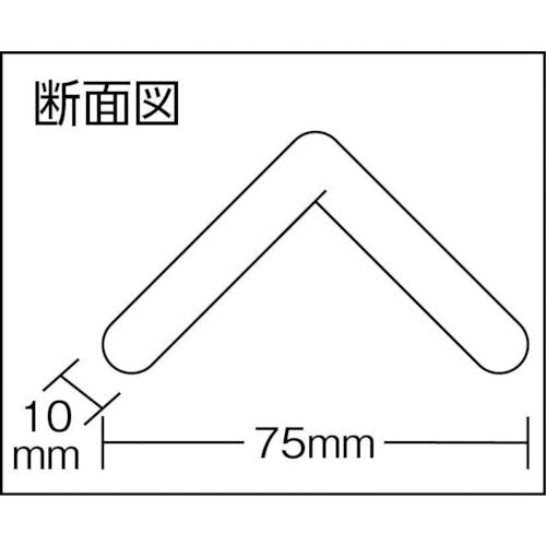 ワニ印　コーナー養生材　Ｌ型ショックレス　ＳＬ−７５　長さ１．７Ｍ　（５０本入）