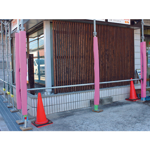 ワニ印　柱養生材　まんまるガード　Ｓ　ピンク　長さ１．７ｍ　４０本入り