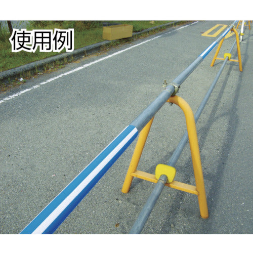 ワニ印　単管安全表示カバー　「目立つぞ」　グリーン／白　長さ９００ｍｍ