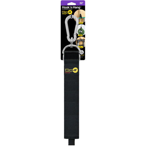 ＷｒａｐーＩｔ　カラビナ付き収納ストラップ　３２インチ　黒