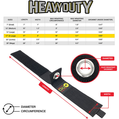 ＷｒａｐーＩｔ　フック付ストラップＨＥＡＶＹーＤＵＴＹ　１７インチ（２本入り）