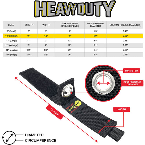 ＷｒａｐーＩｔ　フック付ストラップＨＥＡＶＹーＤＵＴＹ　１０インチ（３本入り）