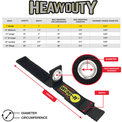 ＷｒａｐーＩｔ　フック付ストラップＨＥＡＶＹーＤＵＴＹ　７インチ（４本入り）