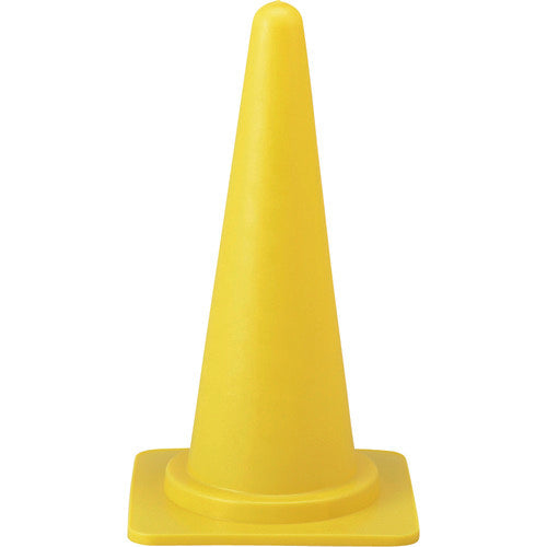 緑十字　コーン　黄　高さ７００ｍｍ　ＲＣ−１Ｙ　ベース３８０ｍｍ角　ポリエチレン製