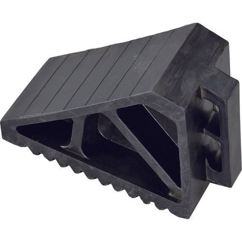 緑十字　タイヤストッパー　大型車用（１０ｔ車迄）　タイヤストッパー３　Ｈ１７５×Ｗ１２０×Ｄ２７０ｍｍ　合成ゴム製