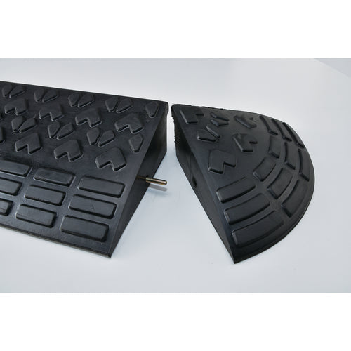 緑十字　９５ｍｍ段差用プレート　ストレートタイプ　黒　ロードアップ６０１０　Ｈ９５×Ｗ６００×Ｄ２５０ｍｍ　再生ゴム製
