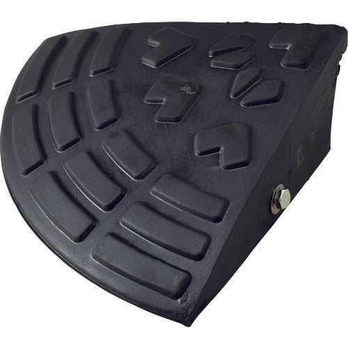 緑十字　９５ｍｍ段差用プレート　コーナータイプ　黒　ロードアップ６０１０Ｒ　Ｈ９５×Ｗ２５０×Ｄ２５０ｍｍ　再生ゴム製