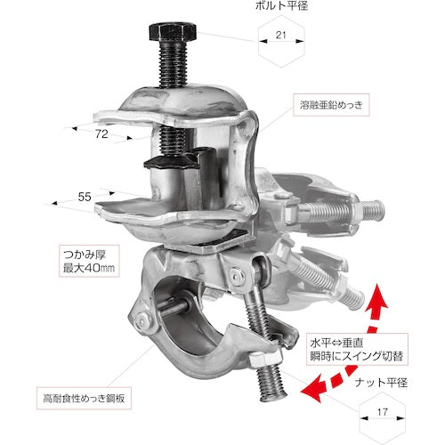 ＫＳ　ＫＳコ型クランプスイング自在型