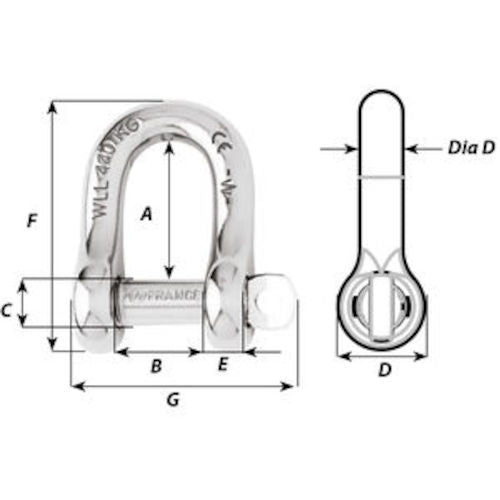 Wichard キャプティブピンDシャックル