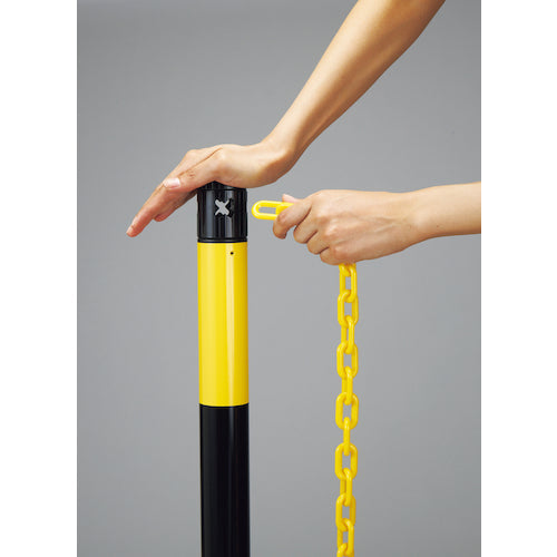 緑十字　２ＷＡＹスタンド（チェーンスタンド）　ＲＣＳ−１ＴＲ　高さ９６０ｍｍ　黄／黒