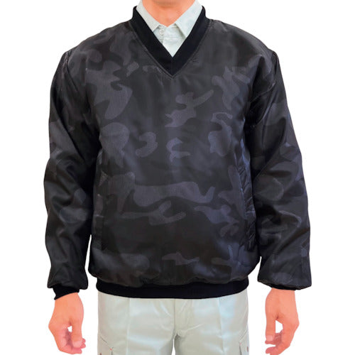 ＴＥＡＧＬＥＳ　１４６９５　Ｖネック中綿キルトヤッケ　ブラック迷彩Ｍ