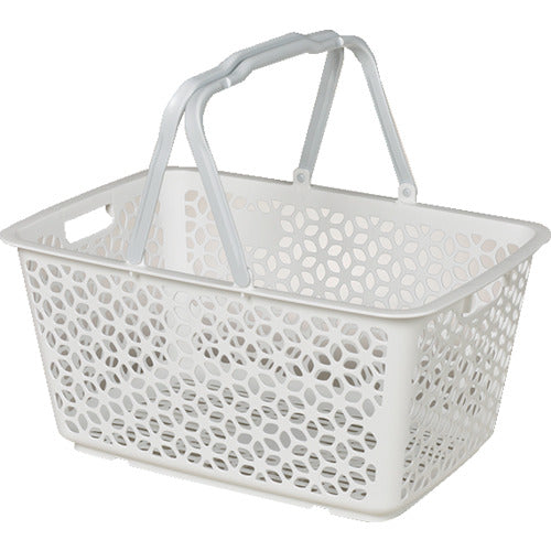 ヒマラヤ化学　１５５９　ハンドル積み重ねバスケット　ホワイト　５１３×３５５×２６０