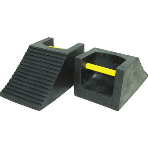 ＩＷＡ　車輪止め　黒　光る取手付　中　２２０×１２０ｍｍ