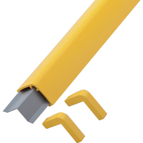 緑十字　コーナー用ガードパッド　黄　ＧＰＳ−Ｙ　６５×６５×１０００ｍｍ　ビス６個付