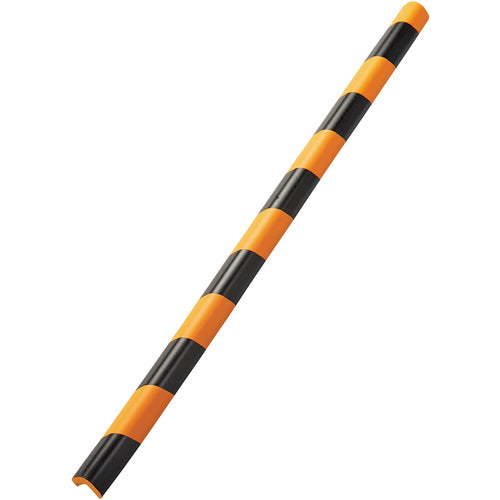 緑十字　トラ柄コーナー用ガードクッション　Ｌ型タイプ　黄／黒　ＣＧＬ−Ｌ−ＴＲ　４４×４４×９００ｍｍ　裏テープ付