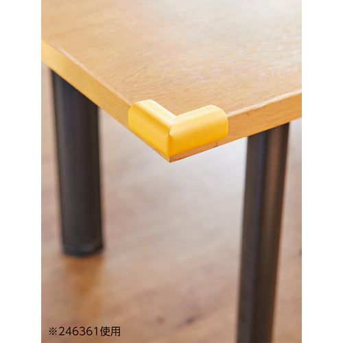 緑十字　コーナー用ガードクッション　Ｖ型タイプ　イエロー　７０×７０×４４ｍｍ　裏テープ付