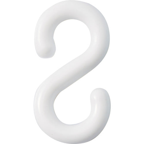 緑十字　Ｓ字フック　白　ＰＦ−６Ｗ　線径６ｍｍΦ　２１×３９．５ｍｍ　２個組　樹脂製