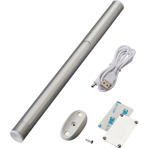 緑十字　ＬＥＤライト　ＬＥＤ　Ｍａｇｉｃ　Ｗａｎｄ（マジックワンド）　シルバー　２２Φ×３０６ｍｍ　充電式