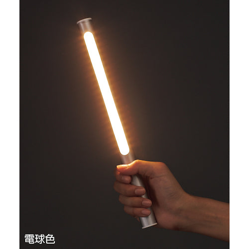 緑十字　ＬＥＤライト　ＬＥＤ　Ｍａｇｉｃ　Ｗａｎｄ（マジックワンド）　シルバー　２２Φ×３０６ｍｍ　充電式