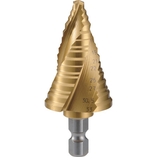 TRUSCO ステップドリル 3枚刃チタンコーティング　6～33mm　段数11