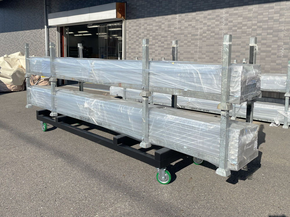 【特大】長尺台車 （長尺パレット・鋼材・建材運搬に最適 D2700㎜×W800㎜×H360㎜ 耐荷重1000kg）