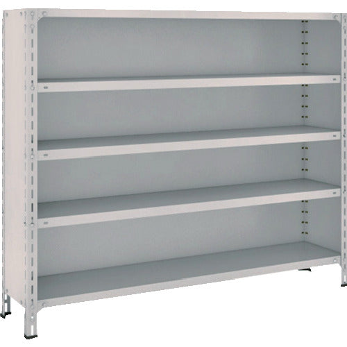 ＴＲＵＳＣＯ　スチールラック　軽量棚背板・側板付　Ｗ１５００ＸＤ３００Ｘ１２００　５段　ネオグレー