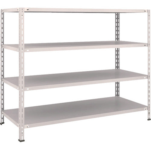 ＴＲＵＳＣＯ　スチールラック　軽量棚開放型　Ｗ１５００ＸＤ６００ＸＨ１２００　４段　ネオグレー