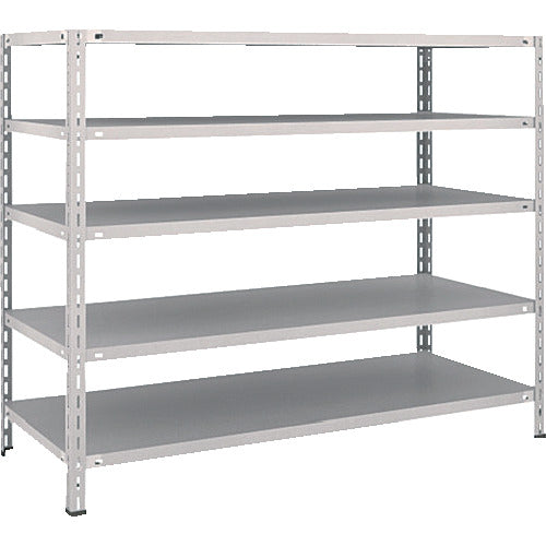 ＴＲＵＳＣＯ　スチールラック　軽量棚開放型　Ｗ１５００ＸＤ６００ＸＨ１２００　５段　ネオグレー