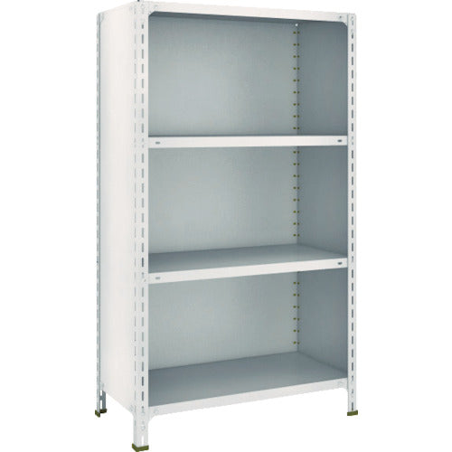ＴＲＵＳＣＯ　スチールラック　軽量棚背板・側板付　Ｗ８７５ＸＤ４５０ＸＨ１５００　４段　ネオグレー