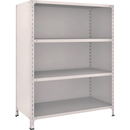 ＴＲＵＳＣＯ　スチールラック　軽量棚背板・側板付　Ｗ１２００ＸＤ６００Ｘ１５００　４段　ネオグレー