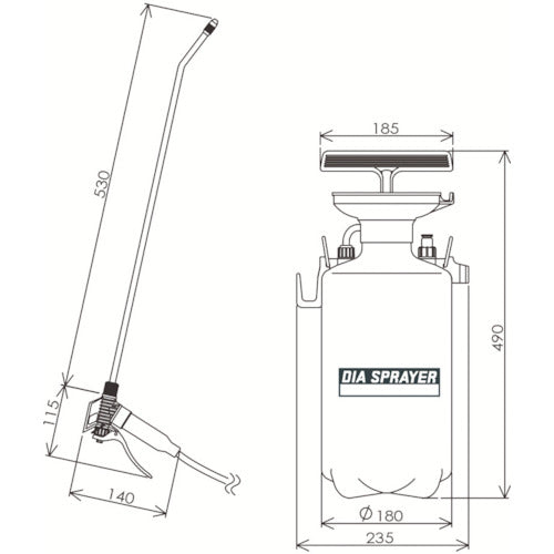 フルプラ プレッシャー式噴霧器 剥離剤用 一頭口　7L