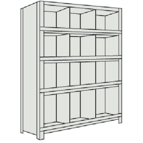 ＴＲＵＳＣＯ　スチールラック　軽量棚　縦仕切前当付　Ｗ８７５×Ｄ３００×Ｈ１８００　３列４段　ネオグレー