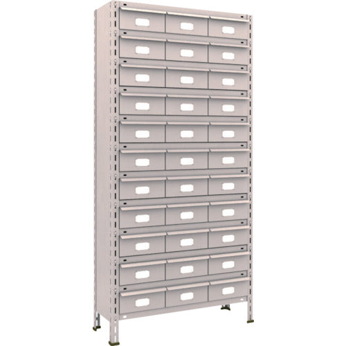 ＴＲＵＳＣＯ　スチールラック　軽量棚　８７５Ｘ３００Ｘ１８００　スチール引出　大Ｘ３３　ネオグレー