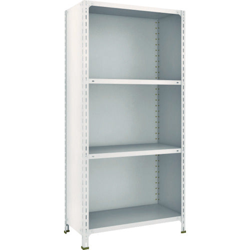 ＴＲＵＳＣＯ　スチールラック　軽量棚背板・側板付　Ｗ８７５ＸＤ４５０ＸＨ１８００　４段　ネオグレー