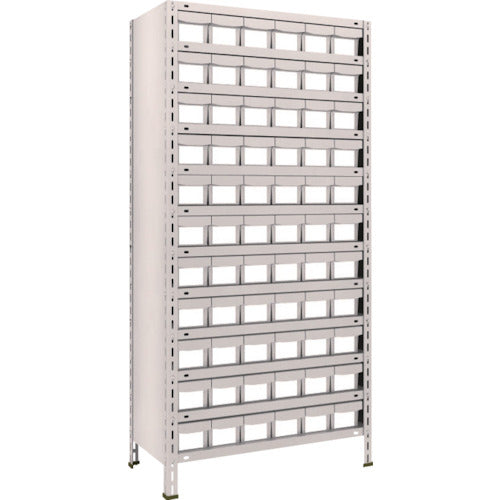 ＴＲＵＳＣＯ　スチールラック　軽量棚　８７５Ｘ４５０Ｘ１８００　樹脂引出ＮＧ　小Ｘ６６　ネオグレー