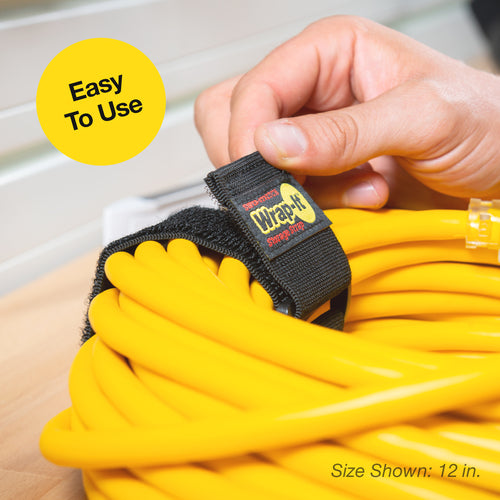 ＷｒａｐーＩｔ　配線コード用伸縮性収納ストラップ　６インチ　黒