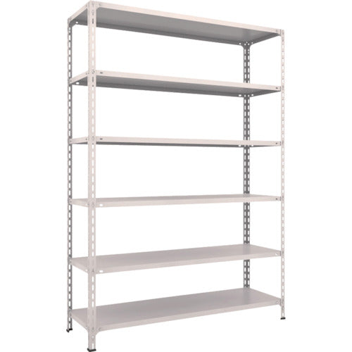 ＴＲＵＳＣＯ　スチールラック　軽量棚開放型　Ｗ１５００ＸＤ４５０ＸＨ２１００　６段　ネオグレー