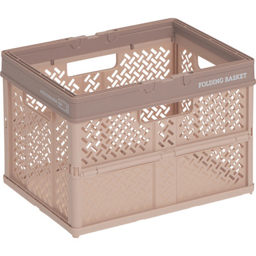 ＴＥＮＭＡ　折りたたみバスケット　ハンドル付き　Ｓ　ベージュ