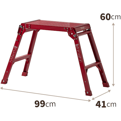 ＴＥＮＭＡ　アルミ作業台２段　レッド